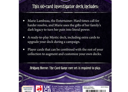 Arkham Horror The Card Game: Marie Lambeau Investigator Deck uitbreiding (ENG)